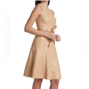 Alice and olivia vegan leather midi dress